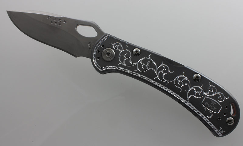 Buck Spitfire Knife - Hand Engraved
