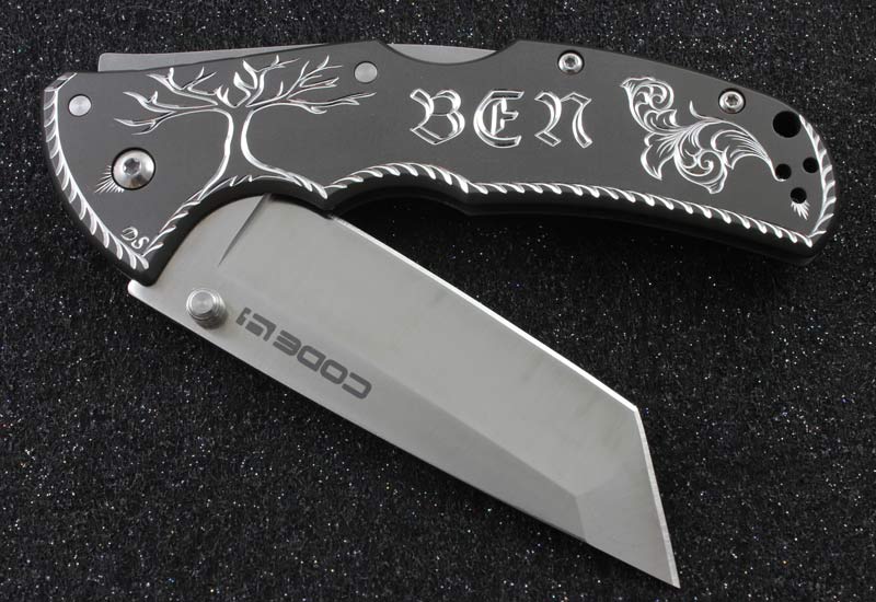 Custom Hand Engraved Folding Knife