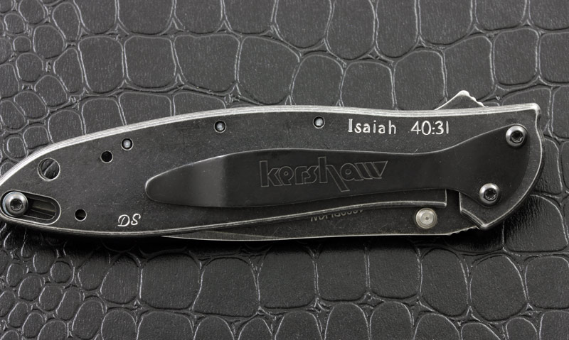 Hand Engraved Kershaw Knife
