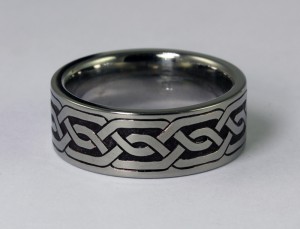 Hand Engraved Titanium Ring