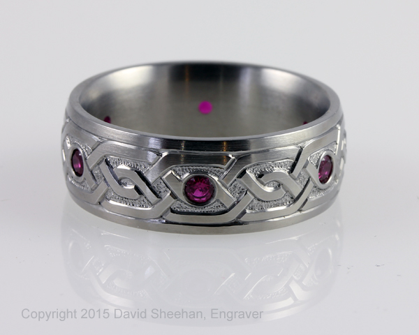 Hand Engraved Ruby Ring