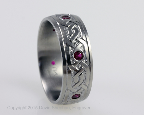 Hand Engraved Ruby Ring