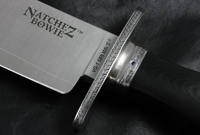 Hand engraved Cold Steel Natchez Bowie Knife