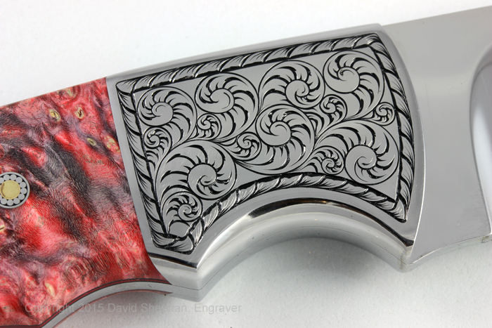 Hand Engraved Knife with Gold Inlay for SnapOn