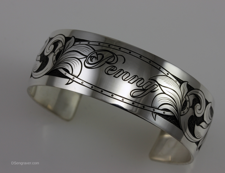 Hand Engraved Silver Bracelet