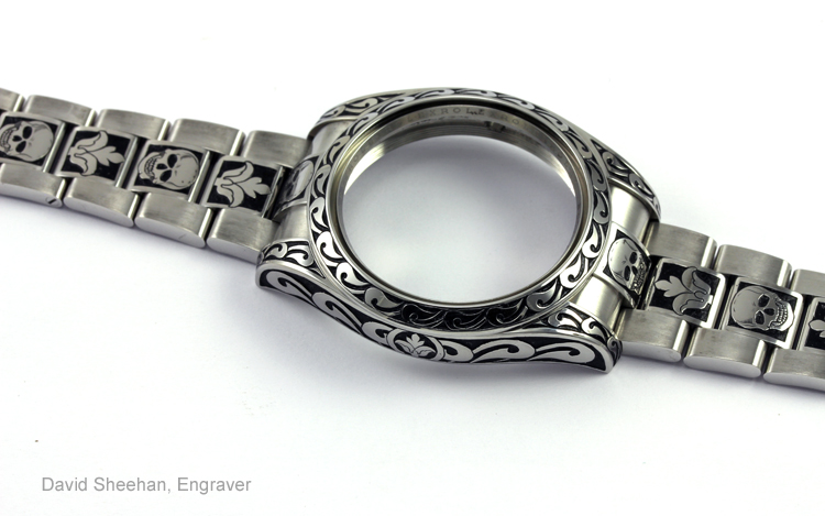 hand engraved rolex watch