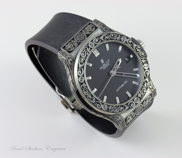 Engraved Swiss Watch