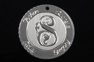 Family Pendant / Sterling Silver / Hand Engraved