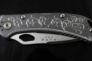 Buck Spitfire Knife - Hand Engraved